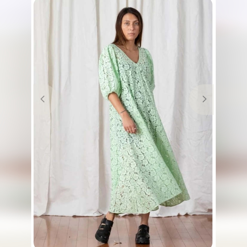 Ali Golden Mint Lace Dress